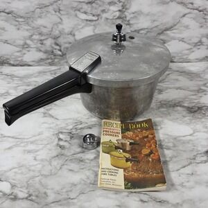 Vintage Presto 4 Quart Pressure Cooker A403A w/ 2 Weighted Jigglers, Rack Book